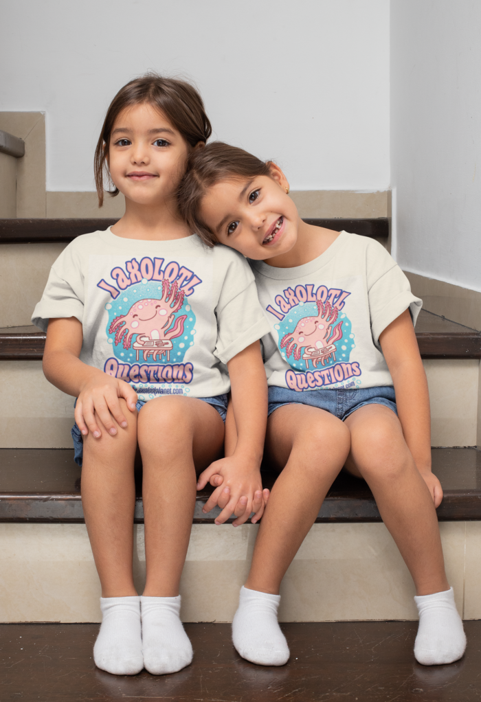 t shirt mockup of twin girls sitting on the stairs 31020 1